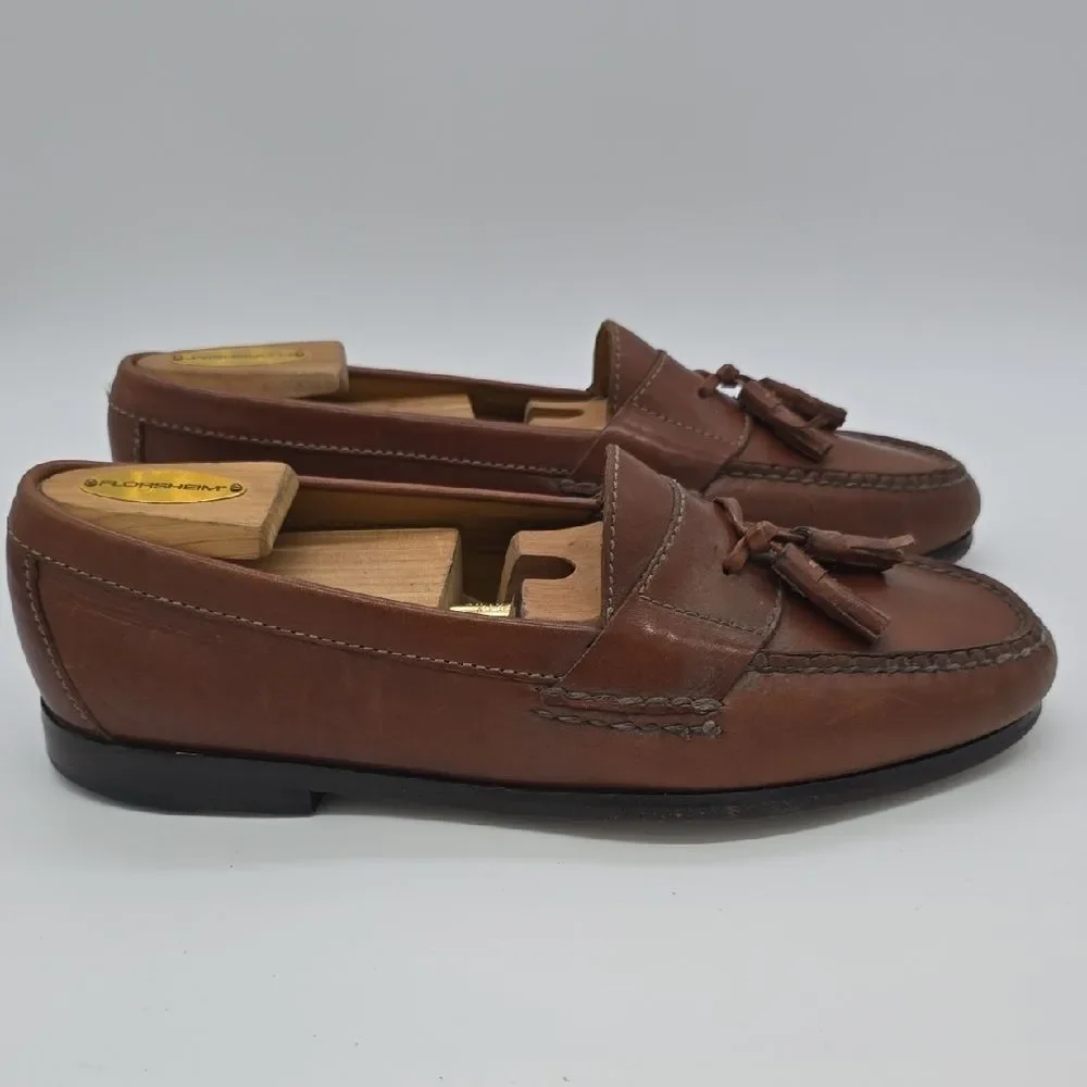 Cole Haan Tan Leather Tassel Loafers